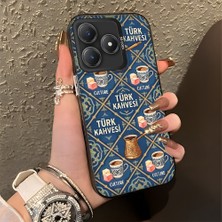HONTINGA Realme C61 ile Uyumlu Kılıfı Silikon Kenar Sert Arka Düşüme Önleyici Basitlik Anti Düşme Kamera Korumali Türk Kahvesi Desen Telefon Kılıfı Kadın ve Erkek Için Uygundur K1-0827