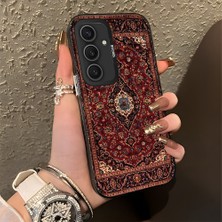 HONTINGA Samsung Galaxy S25 Plus ile Uyumlu Kılıfı Silikon Kenar Sert Arka Düşüme Önleyici Basitlik Anti Düşme Kamera Korumali Klasik Halı Desen Telefon Kılıfı Kadın ve Erkek Için Uygundur K1-0616