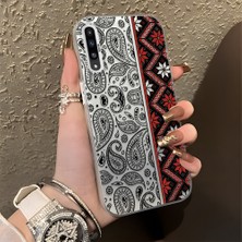HONTINGA Samsung Galaxy A30S ile Uyumlu Kılıfı Silikon Kenar Sert Arka Düşüme Önleyici Basitlik Anti Düşme Kamera Korumali Bordo Renkli Halı Desen Telefon Kılıfı Kadın ve Erkek Için Uygundur K1-0700