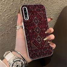 HONTINGA Samsung Galaxy A50 ile Uyumlu Kılıfı Silikon Kenar Sert Arka Düşüme Önleyici Basitlik Anti Düşme Kamera Korumali Güzel Halı Desen Telefon Kılıfı Kadın ve Erkek Için Uygundur K1-0699