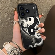 HONTINGA iPhone 17 Pro ile Uyumlu Kılıfı Silikon Kenar Sert Arka Düşüme Önleyici Basitlik Anti Düşme Kamera Korumali Ejderha Desen Telefon Kılıfı Kadın ve Erkek Için Uygundur K1-0737