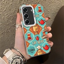 HONTINGA Tecno Camon 40 ile Uyumlu Kılıfı Silikon Kenar Sert Arka Düşüme Önleyici Basitlik Anti Düşme Kamera Korumali Çay Keyfi Desen Telefon Kılıfı Kadın ve Erkek Için Uygundur K1-0826