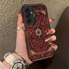 HONTINGA Samsung Galaxy A36 ile Uyumlu Kılıfı Silikon Kenar Sert Arka Düşüme Önleyici Basitlik Anti Düşme Kamera Korumali Klasik Halı Desen Telefon Kılıfı Kadın ve Erkek Için Uygundur K1-0616