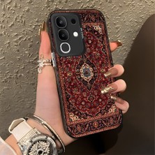 HONTINGA Vivo Y29 ile Uyumlu Kılıfı Silikon Kenar Sert Arka Düşüme Önleyici Basitlik Anti Düşme Kamera Korumali Klasik Halı Desen Telefon Kılıfı Kadın ve Erkek Için Uygundur K1-0616