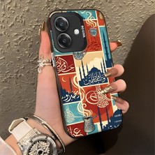 HONTINGA Oppo A3X 4g ile Uyumlu Kılıfı Silikon Kenar Sert Arka Düşüme Önleyici Basitlik Anti Düşme Kamera Korumali Geleneksel Kültür Desen Telefon Kılıfı Kadın ve Erkek Için Uygundur K1-0828