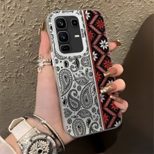 HONTINGA Infinix Note 50 Pro Plus ile Uyumlu Kılıfı Silikon Kenar Sert Arka Düşüme Önleyici Basitlik Anti Düşme Kamera Korumali Bordo Renkli Halı Desen Telefon Kılıfı Kadın ve Erkek Için Uygundur K1-0700