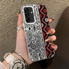 HONTINGA Samsung Galaxy A26 ile Uyumlu Kılıfı Silikon Kenar Sert Arka Düşüme Önleyici Basitlik Anti Düşme Kamera Korumali Bordo Renkli Halı Desen Telefon Kılıfı Kadın ve Erkek Için Uygundur K1-0700