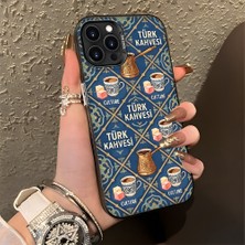 HONTINGA iPhone 13 Pro Max ile Uyumlu Kılıfı Silikon Kenar Sert Arka Düşüme Önleyici Basitlik Anti Düşme Kamera Korumali Türk Kahvesi Desen Telefon Kılıfı Kadın ve Erkek Için Uygundur K1-0827