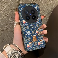 HONTINGA Vivo X200 Pro ile Uyumlu Kılıfı Silikon Kenar Sert Arka Düşüme Önleyici Basitlik Anti Düşme Kamera Korumali Türk Kahvesi Desen Telefon Kılıfı Kadın ve Erkek Için Uygundur K1-0827