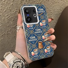 HONTINGA Vivo X200 Fe ile Uyumlu Kılıfı Silikon Kenar Sert Arka Düşüme Önleyici Basitlik Anti Düşme Kamera Korumali Türk Kahvesi Desen Telefon Kılıfı Kadın ve Erkek Için Uygundur K1-0827