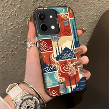HONTINGA Vivo Y28 ile Uyumlu Kılıfı Silikon Kenar Sert Arka Düşüme Önleyici Basitlik Anti Düşme Kamera Korumali Geleneksel Kültür Desen Telefon Kılıfı Kadın ve Erkek Için Uygundur K1-0828