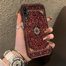HONTINGA Samsung Galaxy A50 ile Uyumlu Kılıfı Silikon Kenar Sert Arka Düşüme Önleyici Basitlik Anti Düşme Kamera Korumali Klasik Halı Desen Telefon Kılıfı Kadın ve Erkek Için Uygundur K1-0616