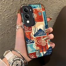 HONTINGA Vivo Y04 ile Uyumlu Kılıfı Silikon Kenar Sert Arka Düşüme Önleyici Basitlik Anti Düşme Kamera Korumali Geleneksel Kültür Desen Telefon Kılıfı Kadın ve Erkek Için Uygundur K1-0828