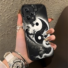 HONTINGA Redmi Note 12 Pro 5g ile Uyumlu Kılıfı Silikon Kenar Sert Arka Düşüme Önleyici Basitlik Anti Düşme Kamera Korumali Ejderha Desen Telefon Kılıfı Kadın ve Erkek Için Uygundur K1-0737