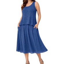 Phuti %100 Pamuk File Detaylı Astarlı Elbise