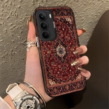 HONTINGA Realme C75 ile Uyumlu Kılıfı Silikon Kenar Sert Arka Düşüme Önleyici Basitlik Anti Düşme Kamera Korumali Klasik Halı Desen Telefon Kılıfı Kadın ve Erkek Için Uygundur K1-0616