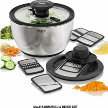 Mien Çok Fonksiyonlu Salata Kurutucu ve Rende Seti
