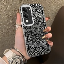 HONTINGA Vivo Y04 ile Uyumlu Kılıfı Silikon Kenar Sert Arka Düşüme Önleyici Basitlik Anti Düşme Kamera Korumali Iran Halısı Desen Telefon Kılıfı Kadın ve Erkek Için Uygundur K1-0514