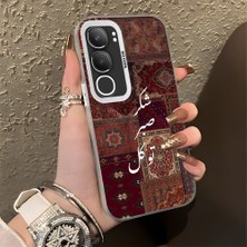HONTINGA Vivo Y19S ile Uyumlu Kılıfı Silikon Kenar Sert Arka Düşüme Önleyici Basitlik Anti Düşme Kamera Korumali Klasik Halı Desen Telefon Kılıfı Kadın ve Erkek Için Uygundur K1-0616