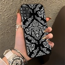 HONTINGA Samsung Galaxy A31 ile Uyumlu Kılıfı Silikon Kenar Sert Arka Düşüme Önleyici Basitlik Anti Düşme Kamera Korumali Klasik Halı Desen Telefon Kılıfı Kadın ve Erkek Için Uygundur K1-0625