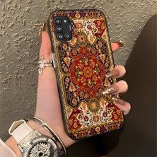 HONTINGA Samsung Galaxy A31 ile Uyumlu Kılıfı Silikon Kenar Sert Arka Düşüme Önleyici Basitlik Anti Düşme Kamera Korumali Iran Halısı Desen Telefon Kılıfı Kadın ve Erkek Için Uygundur K1-0514