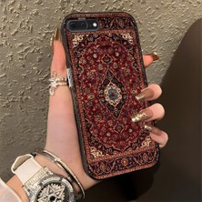 HONTINGA iPhone 8 Plus ile Uyumlu Kılıfı Silikon Kenar Sert Arka Düşüme Önleyici Basitlik Anti Düşme Kamera Korumali Klasik Halı Desen Telefon Kılıfı Kadın ve Erkek Için Uygundur K1-0616