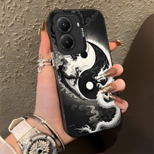 HONTINGA Poco X7 Pro ile Uyumlu Kılıfı Silikon Kenar Sert Arka Düşüme Önleyici Basitlik Anti Düşme Kamera Korumali Ejderha Desen Telefon Kılıfı Kadın ve Erkek Için Uygundur K1-0737