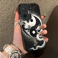 HONTINGA Poco F7 5g ile Uyumlu Kılıfı Silikon Kenar Sert Arka Düşüme Önleyici Basitlik Anti Düşme Kamera Korumali Ejderha Desen Telefon Kılıfı Kadın ve Erkek Için Uygundur K1-0737