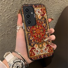 HONTINGA Samsung Galaxy S25 Plus ile Uyumlu Kılıfı Silikon Kenar Sert Arka Düşüme Önleyici Basitlik Anti Düşme Kamera Korumali Iran Halısı Desen Telefon Kılıfı Kadın ve Erkek Için Uygundur K1-0514
