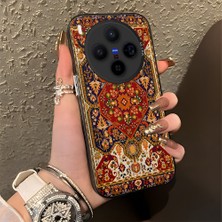 HONTINGA Vivo X300 ile Uyumlu Kılıfı Silikon Kenar Sert Arka Düşüme Önleyici Basitlik Anti Düşme Kamera Korumali Iran Halısı Desen Telefon Kılıfı Kadın ve Erkek Için Uygundur K1-0514