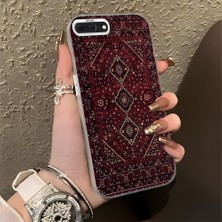 HONTINGA iPhone 8 Plus ile Uyumlu Kılıfı Silikon Kenar Sert Arka Düşüme Önleyici Basitlik Anti Düşme Kamera Korumali Güzel Halı Desen Telefon Kılıfı Kadın ve Erkek Için Uygundur K1-0699