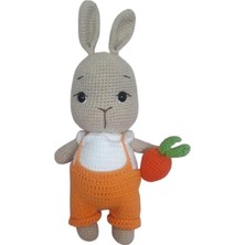 Portakal Kabuğu Tulumlu Havuçlu Bal Yanak Tavşan Amigurumi Organik Oyuncak