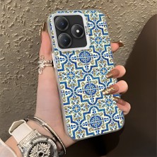 HONTINGA Realme C61 ile Uyumlu Kılıfı Silikon Kenar Sert Arka Düşüme Önleyici Basitlik Anti Düşme Kamera Korumali Klasik Halı Desen Telefon Kılıfı Kadın ve Erkek Için Uygundur K1-0625