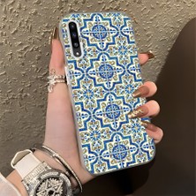 HONTINGA Samsung Galaxy A30S ile Uyumlu Kılıfı Silikon Kenar Sert Arka Düşüme Önleyici Basitlik Anti Düşme Kamera Korumali Klasik Halı Desen Telefon Kılıfı Kadın ve Erkek Için Uygundur K1-0625