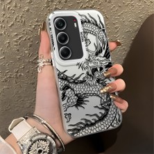 HONTINGA Tecno Camon 40 ile Uyumlu Kılıfı Silikon Kenar Sert Arka Düşüme Önleyici Basitlik Anti Düşme Kamera Korumali Ejderha Desen Telefon Kılıfı Kadın ve Erkek Için Uygundur K1-0737