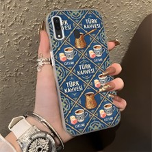 HONTINGA Samsung Galaxy A20 ile Uyumlu Kılıfı Silikon Kenar Sert Arka Düşüme Önleyici Basitlik Anti Düşme Kamera Korumali Türk Kahvesi Desen Telefon Kılıfı Kadın ve Erkek Için Uygundur K1-0827