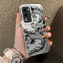 HONTINGA Oppo A5 5g ile Uyumlu Kılıfı Silikon Kenar Sert Arka Düşüme Önleyici Basitlik Anti Düşme Kamera Korumali Ejderha Desen Telefon Kılıfı Kadın ve Erkek Için Uygundur K1-0737