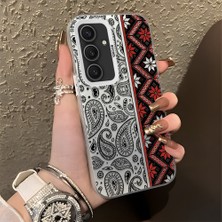 HONTINGA Samsung Galaxy S25 Plus ile Uyumlu Kılıfı Silikon Kenar Sert Arka Düşüme Önleyici Basitlik Anti Düşme Kamera Korumali Bordo Renkli Halı Desen Telefon Kılıfı Kadın ve Erkek Için Uygundur K1-0700