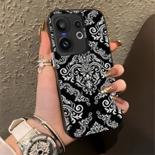 HONTINGA Vivo X200 Fe ile Uyumlu Kılıfı Silikon Kenar Sert Arka Düşüme Önleyici Basitlik Anti Düşme Kamera Korumali Klasik Halı Desen Telefon Kılıfı Kadın ve Erkek Için Uygundur K1-0625