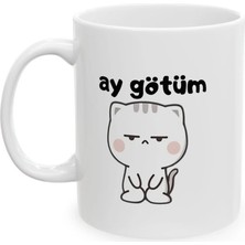 Ivart Ay Götüm Baskılı Porselen Standart Kupa Bardak-Hediye-Motto