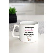 Ivart Aman Neyse Prensesler Bir Çare Bulur Baskılı Porselen Lüks Kupa Bardak-Hediye-Sevgililer Günü