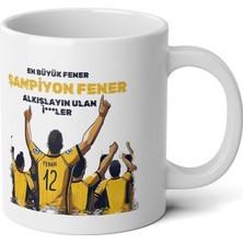 Ivart En Büyük ,şampiyon , Alkışlayın Baskılı Premium Porselen Kupa Bardak-Sarı-Alex-Fenomen