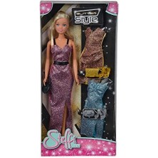 Nacario 105733207, Steffi Glitter Style Oyuncak Bebek Set, 29 Cm, 12 Parça Aksesuar, Parıltılı Elbise, Steffi Simli Tarz