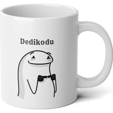 Ivart Dedikodu Baskılı Premium Beyaz Porselen Kupa Bardak