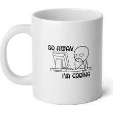 Ivart Git Buradan Kodluyorum-Yazılımcı-Mühendis Tasarım Baskılı Beyaz Porselen Kupa Bardak