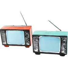 Nuveden Televizon Vintage Dekoratif Biblo - Kumaraba Renkli 17X11X10.5CM Reçine (4881) NVDN-RSGO34