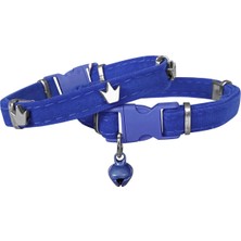 Mestore Markapet Kadife Kedi Boyun Tasması King 20-32 cm Mavi - Sf-Kdfkng-Mv