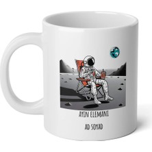 Ivart Kişiye Özel Ayın Elemanı Baskılı Beyaz Porselen Kupa Bardak-Office-Nasa-Motto