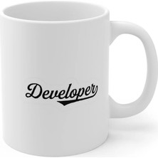 Ivart Developer - Yazılımcı Baskılı Premium Beyaz Porselen Kupa Bardak
