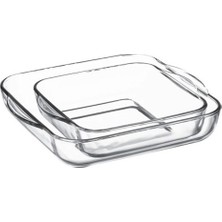Paşabahçe Şeffaf Borcam 2'Li Kare Tepsi Yerli Üretim 280x280 mm ve 220x220 mm Boyutlarında